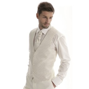 Gilet Victor ivoire, blanc ou or